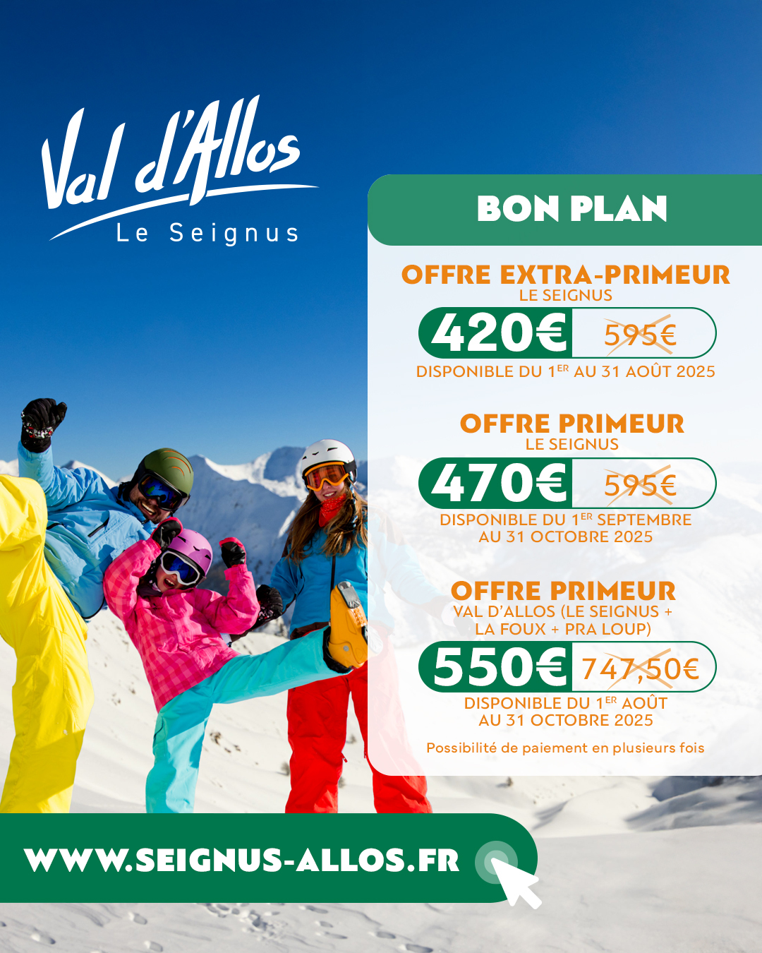 FORFAITS EXTRA PRIMEUR ET PRIMEUR SAISON 2025-2026